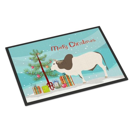 CAROLINES TREASURES Malvi Cow Christmas Indoor or Outdoor Mat, 24 x 36 in. BB9197JMAT